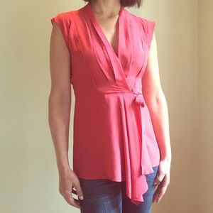 Salmon colored silk blouse